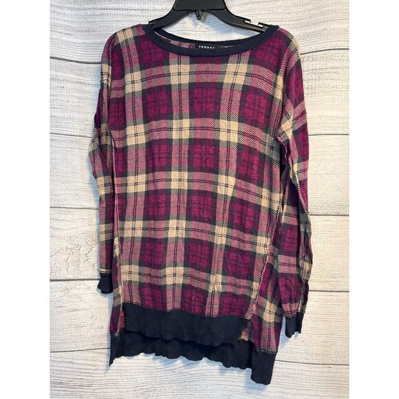 Trouvé Plaid Long-Sleeve Sweater Top Size M - Picture 1 of 3